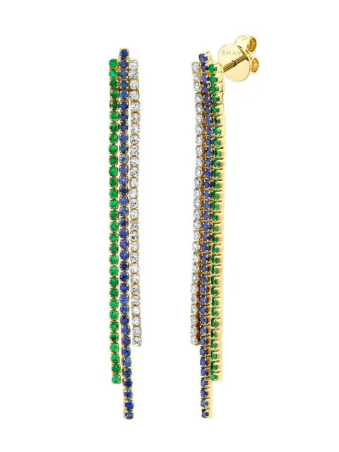 SHAY 18kt yellow gold Triple Thread multi-stone earrings Gold SE282
