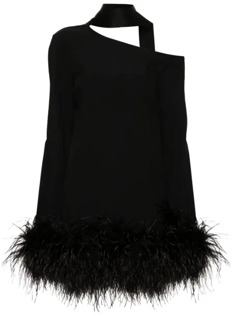Taller Marmo Adige feather-trim minidress Black TMPF2412133