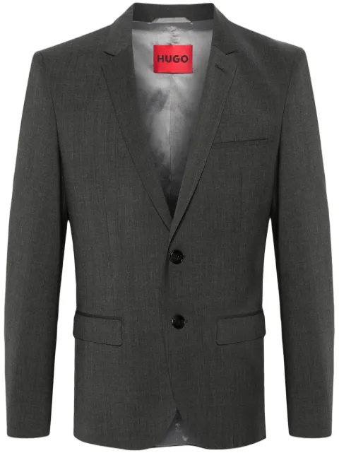 BOSS notched-lapels single-breasted blazer Grey 50446523