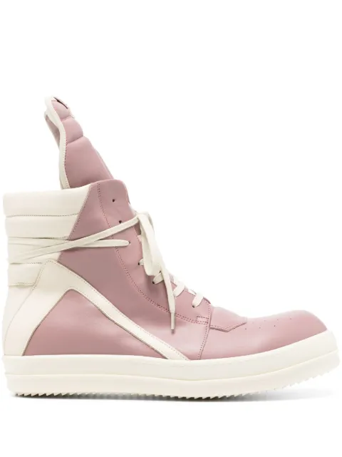 Rick Owens Geobasket high-top leather sneakers Pink RU01D3894LCO