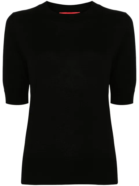 Wild Cashmere fine-ribbed top Black SELENA