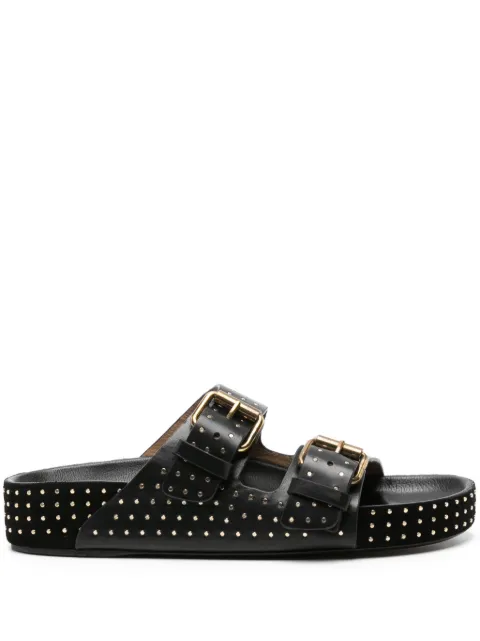 ISABEL MARANT Lennyo leather sandals Black SD0118FAB2B03S