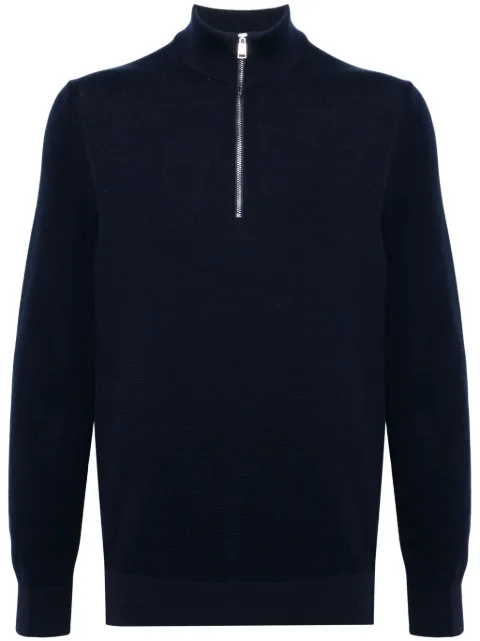 BOSS zip-up cotton jumper Blue 50505997