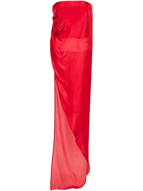Rick Owens strapless long top Red RP01D2135SH
