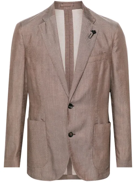 Lardini brooch-detail single-breasted blazer Brown EQ301AV99EQR62201