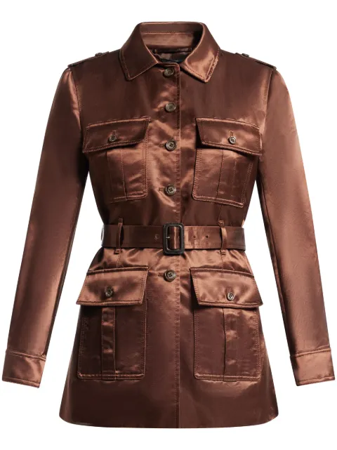 TOM FORD satin belted jacket Brown CS1236FAX1189