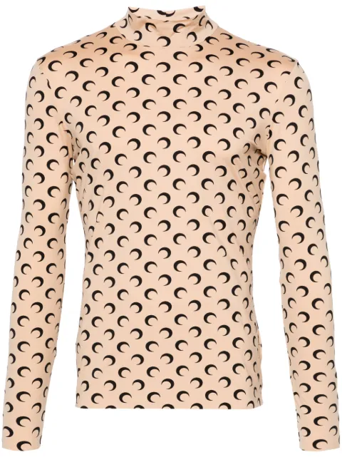 Marine Serre Crescent Moon roll-neck sweatshirt Neutrals MTS002CJER0001TA10