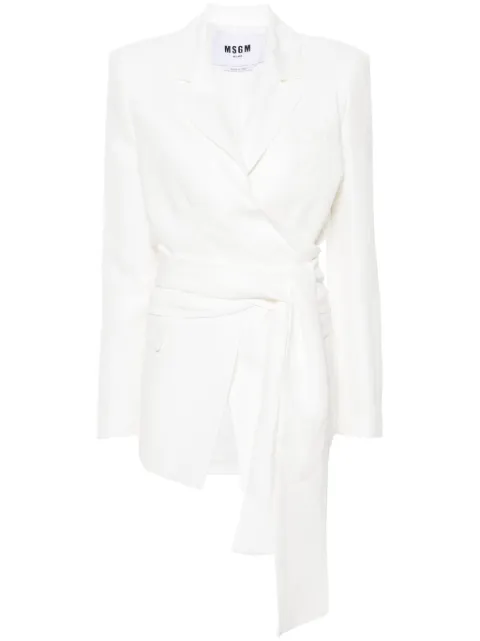 MSGM bow-detail blazer White 3642MDG04247312