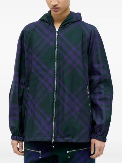 Burberry hooded plaid jacket Green 8077345
