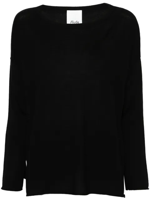 Allude boat-neck virgin-wool jumper Black 24264013