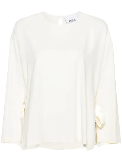 Erika Cavallini wide open-sleeves blouse White P4SR02