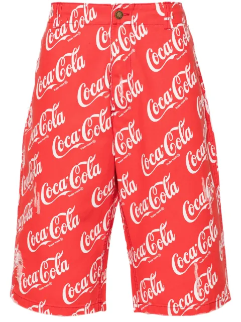 ERL Coca-Cola print cotton shorts Red ERL08P003