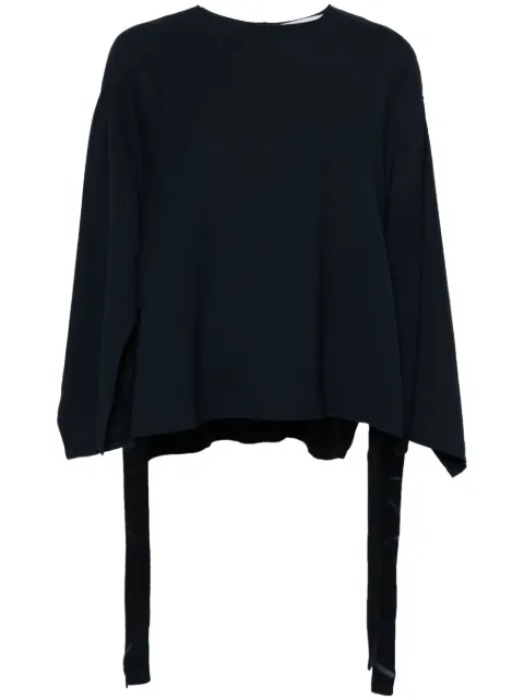 Erika Cavallini side-slit cady blouse Blue P4SR02