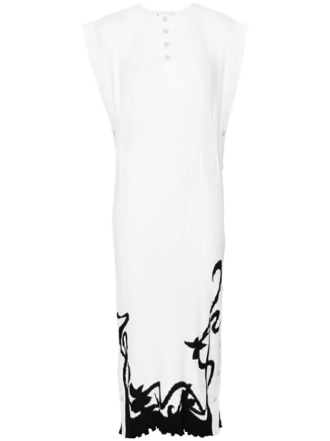 Lanvin plissé-effect midi dress White RWDR00305904P24