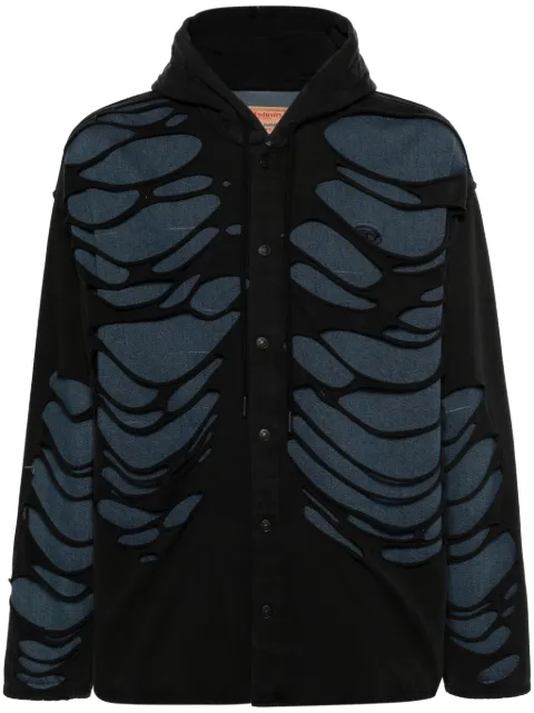 Diesel D-Dewny-Hood-S distressed shirt Blue A130220GHAI