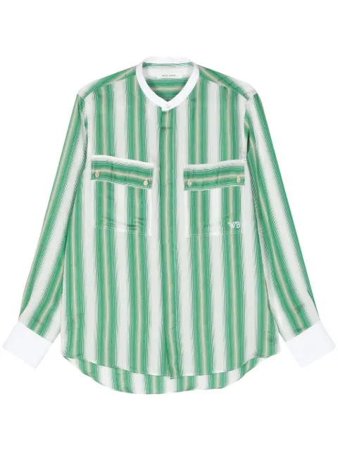 Wales Bonner Cadence striped shirt Green MS24SH02VI03