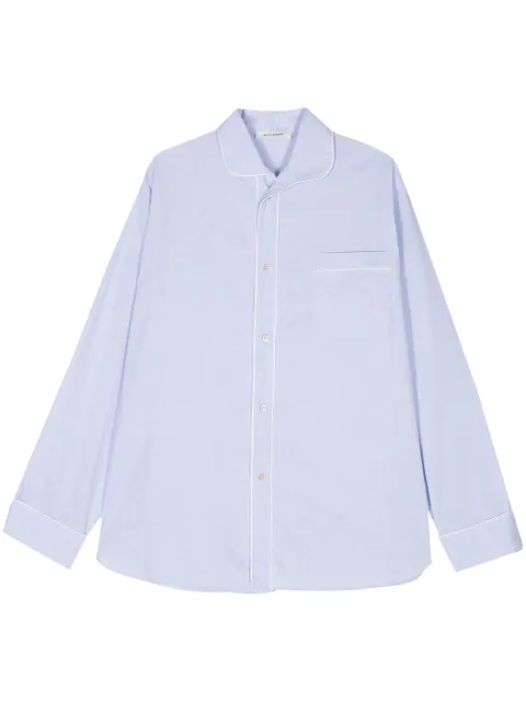 Wales Bonner Market stripe-detail shirt Blue MS24SH01CO04