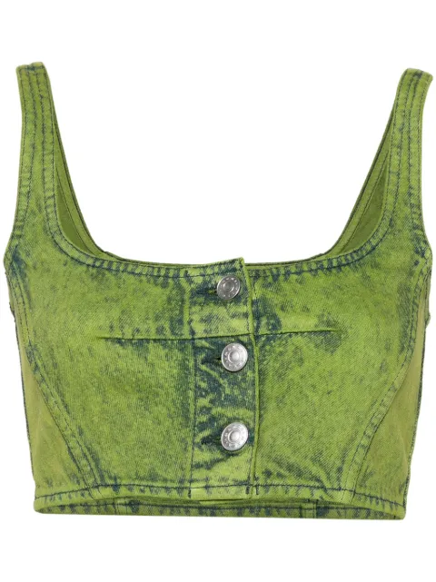 Marni bleached denim crop top Green TTJD0285A0USCV96