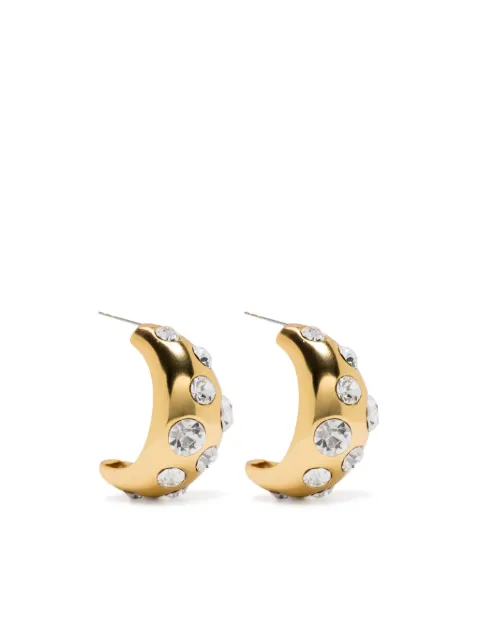 Blumarine chunky crystal embellished half hoops Gold 4W058A