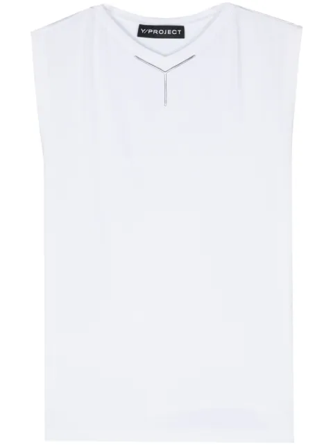 Y/Project logo-appliqué tank top White 204TS007