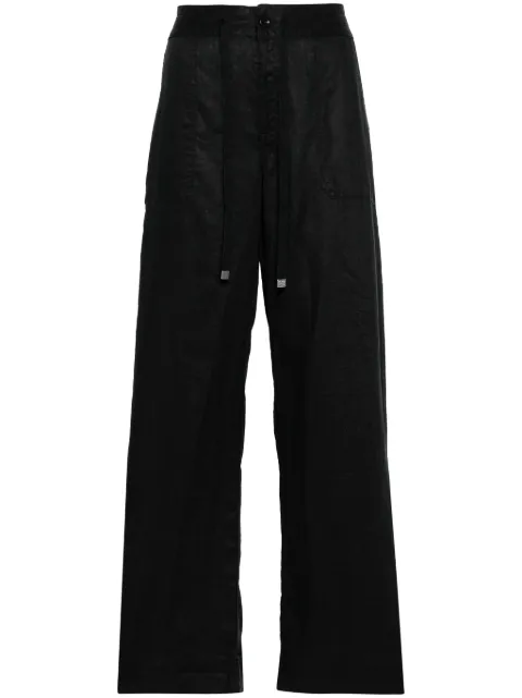 Lauren Ralph Lauren drawstring-waist linen trousers Black 200735136