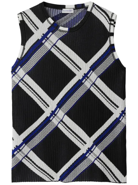Burberry checked silk knitted vest Black 8088896