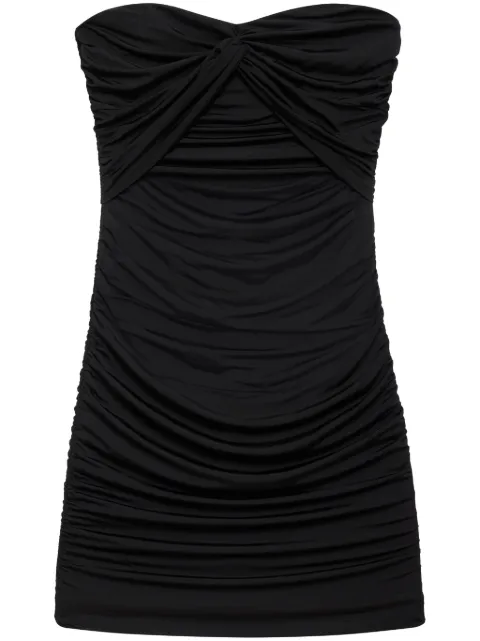 ANINE BING Ravine ruched mini dress Black A0210017BLK26