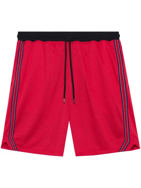 John Elliott stripe-detail mesh shorts Red C66M2360A