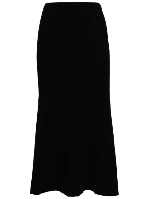 Self-Portrait ribbed-knit mermaid skirt Black SS24212MSKB