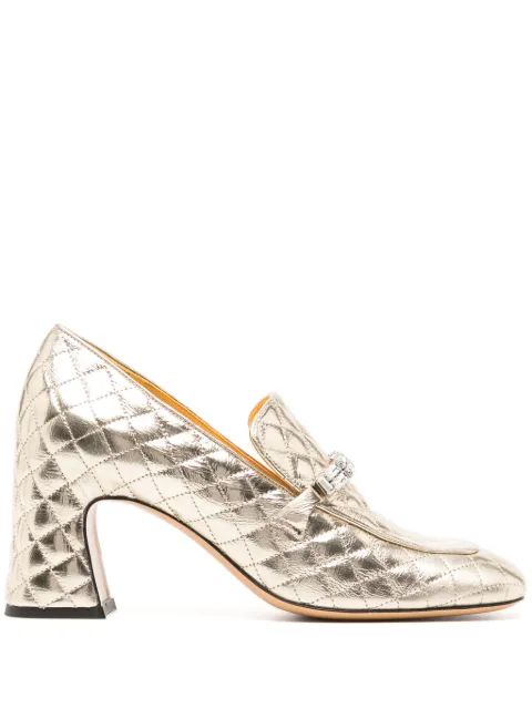 Madison Maison 70mm quilted leather pumps Gold MD100