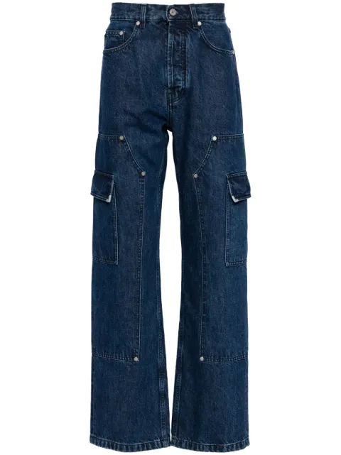Palm Angels Frame straight-leg cargo jeans Blue PMYA045S24DEN0014903