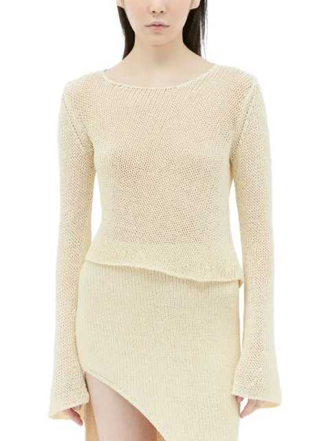 Aya Muse Dai flared-sleeve top Neutrals AMR2420