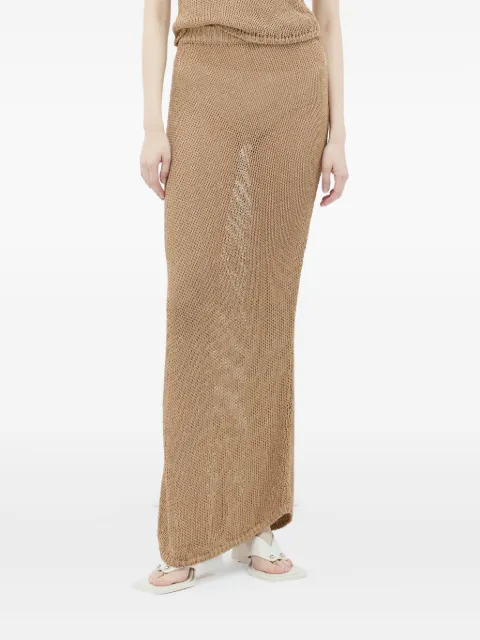 Aya Muse sheer maxi skirt Brown AMR2419