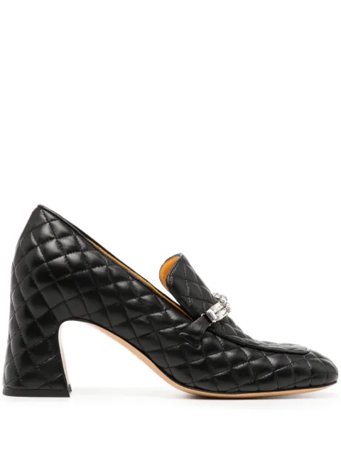 Madison Maison 70mm quilted crystal-embellished pumps Black MD100