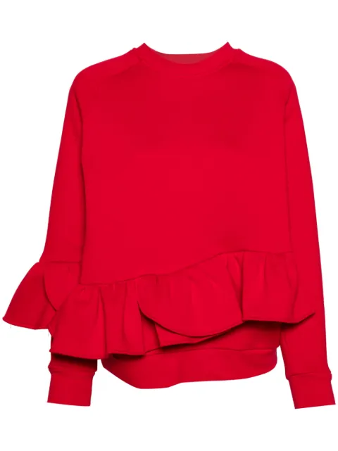 Ioana Ciolacu Cherry ruffle-trim sweatshirt Red ID24SW05
