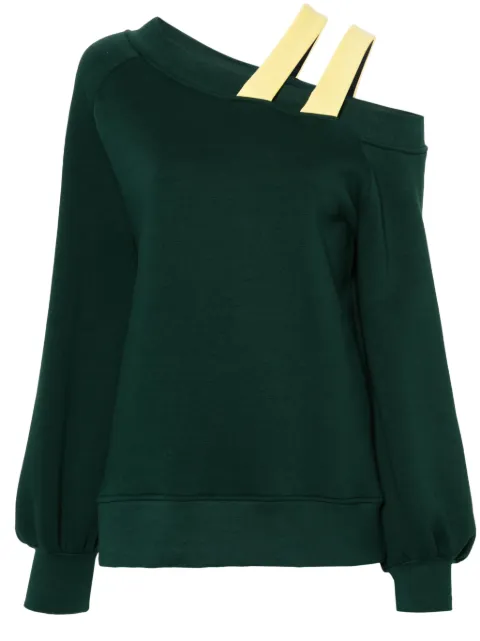 Ioana Ciolacu Sonia off-shoulder sweatshirt Green ID24SW06