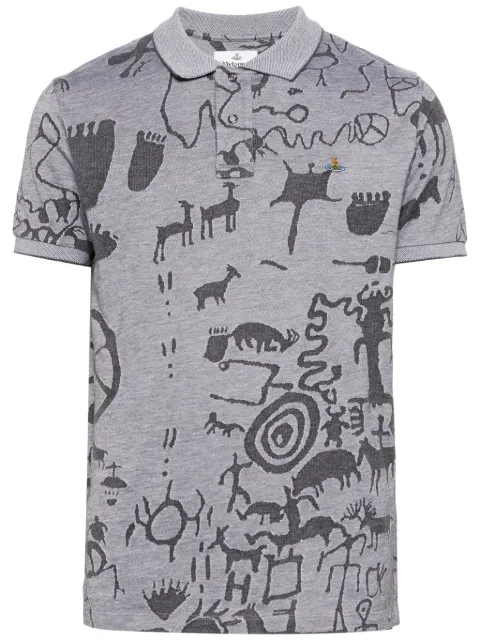 Vivienne Westwood graphic-print polo shirt Grey 2H01000IJ006I