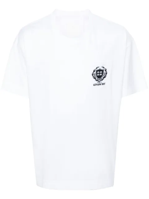Givenchy logo-embroidered cotton T-shirt White BM71J83YL0
