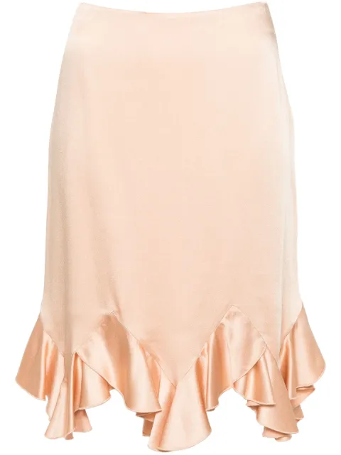 Stella McCartney ruffled satin midi skirt Neutrals 6301003BU370