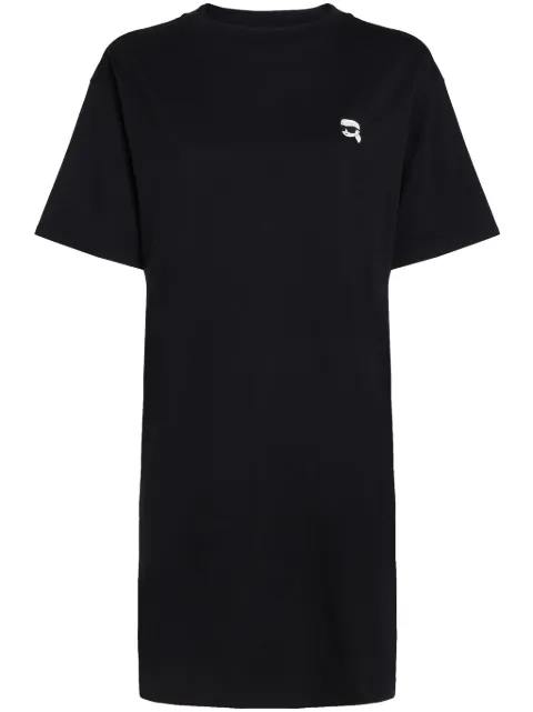 Karl Lagerfeld Ikon appliqué-detail T-shirt Black 245W1352999