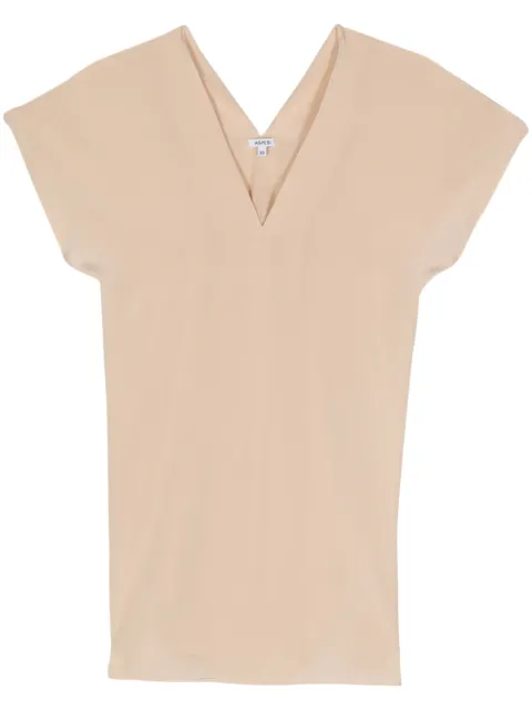 ASPESI V-neck crepe silk blouse Neutrals 5639B753
