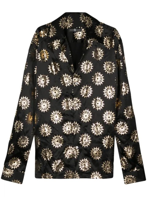 Edward Crutchley metallic-print silk shirt Black S22THS205C