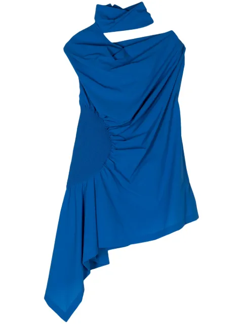 Issey Miyake Eye Of The Bean asymmetric blouse Blue IM46FJ536