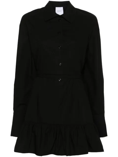Patou ruffled mini shirtdress Black DR1360017999B