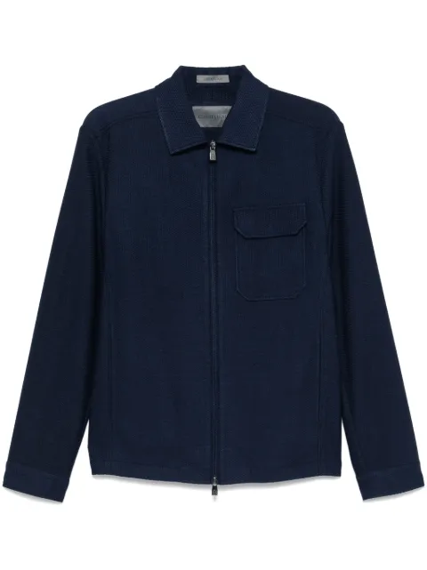 Corneliani textured shirt jacket Blue 93LI249316819