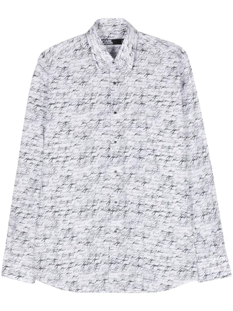 Karl Lagerfeld logo-print cotton shirt White 60500061542677
