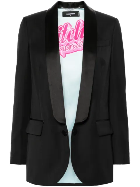DSQUARED2 crystal-embellished fringed blazer Black S75BN0870S76498