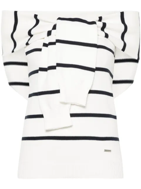 DSQUARED2 decorative-sleeves striped top White S72HA1189D13004