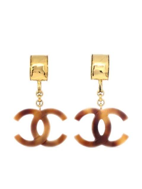 CHANEL Pre-Owned 1994 CC half-hook clip-on earrings Gold ER94P