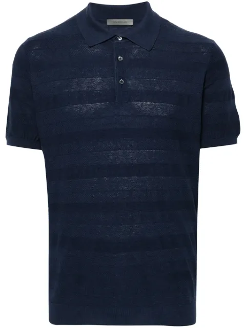 Corneliani ribbed-knit polo top Blue 93M5529325142